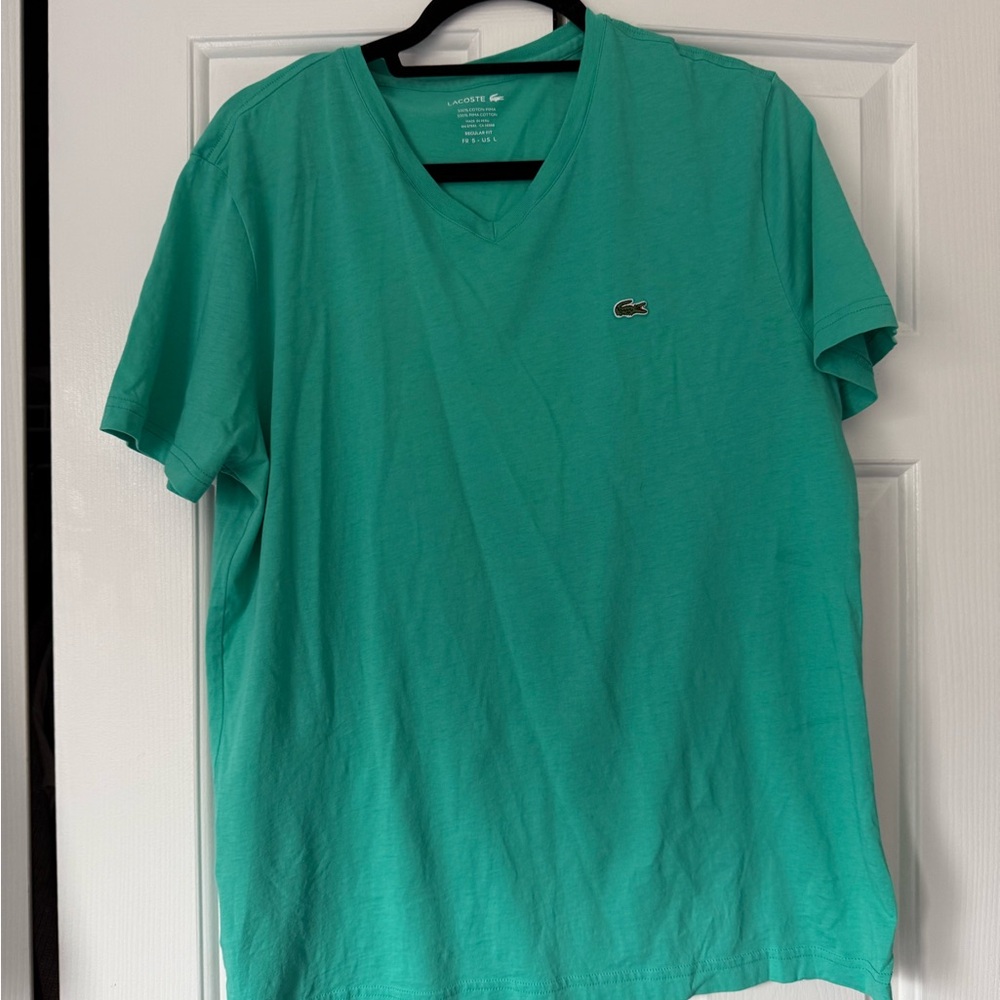 Lacoste Men's Aqua V-Neck Tee